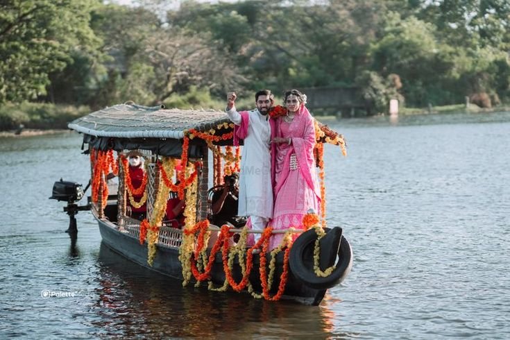 Backwater wedding in Kerala